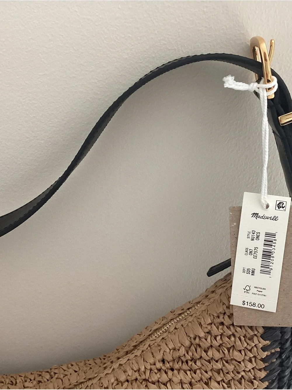 Madewell Two-Tone essential curve Hobo in Brown and Black